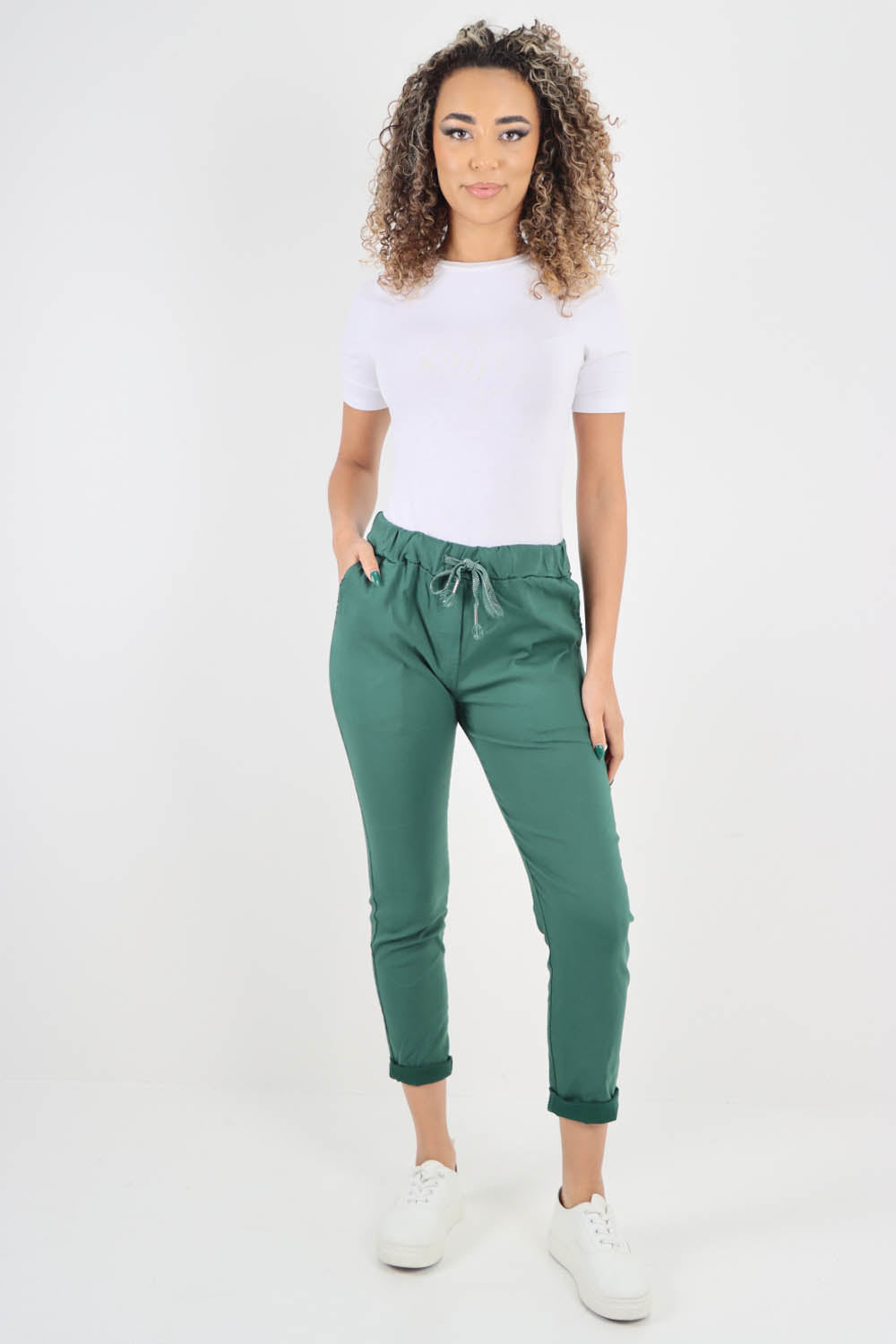 Plain Back Pockets Magic Pants