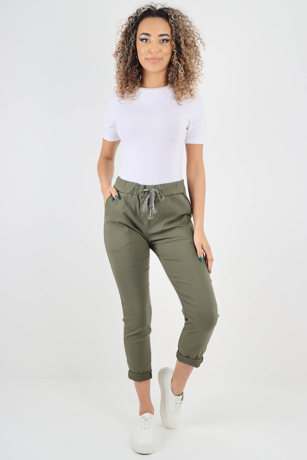 Plain Back Pockets Magic Pants