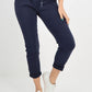 Navy Blue-Plain Back Pockets Magic Pants