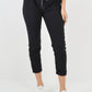 Black-Plain Back Pockets Magic Pants