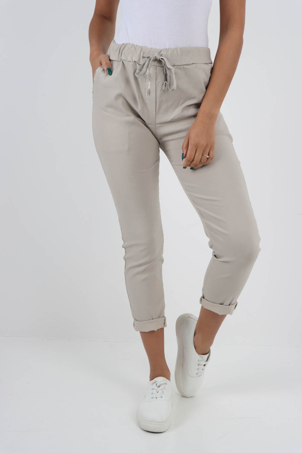 Plain Back Pockets Magic Pants