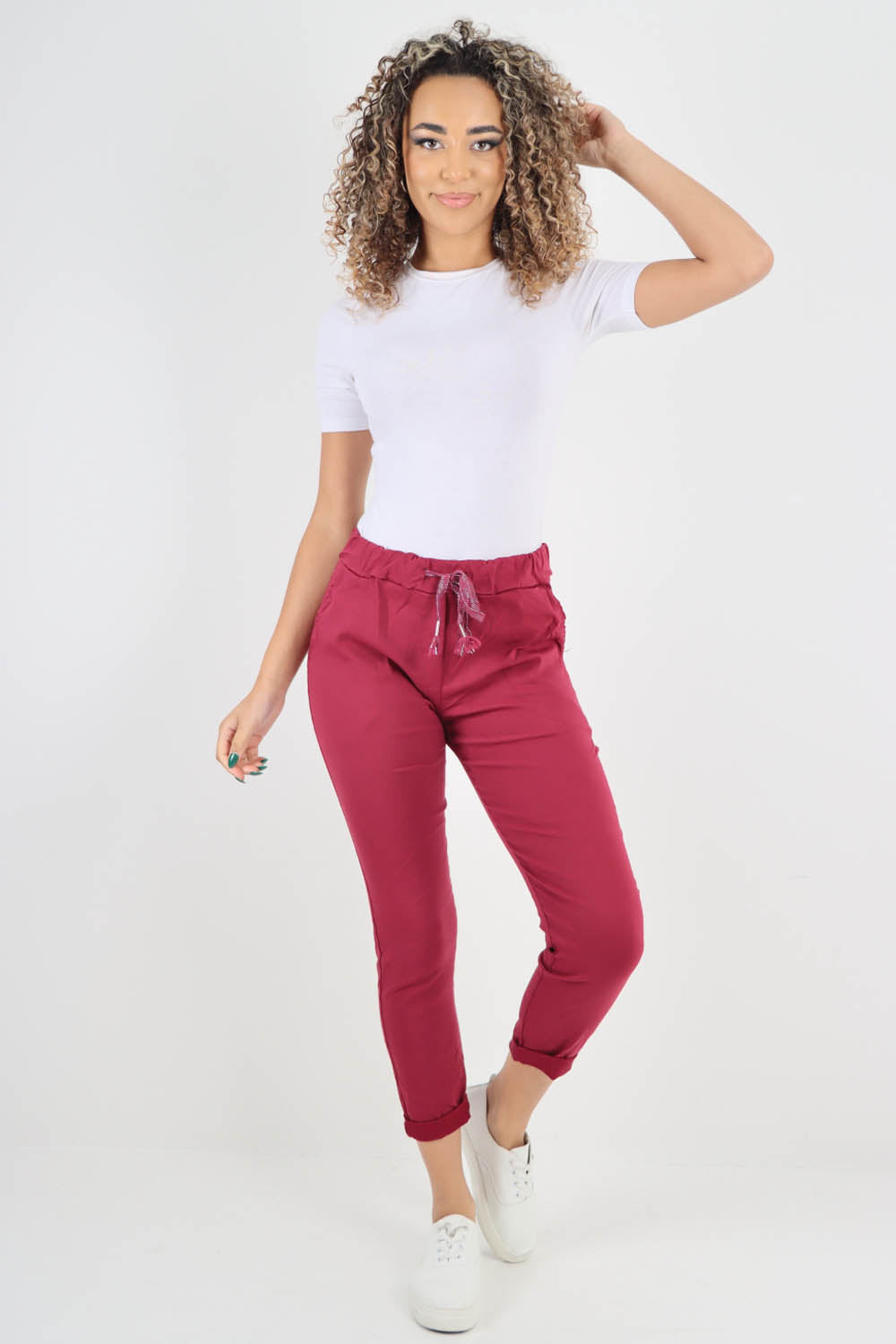Plain Back Pockets Magic Pants