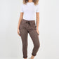 Side Diamante Drawstring Magic Pants