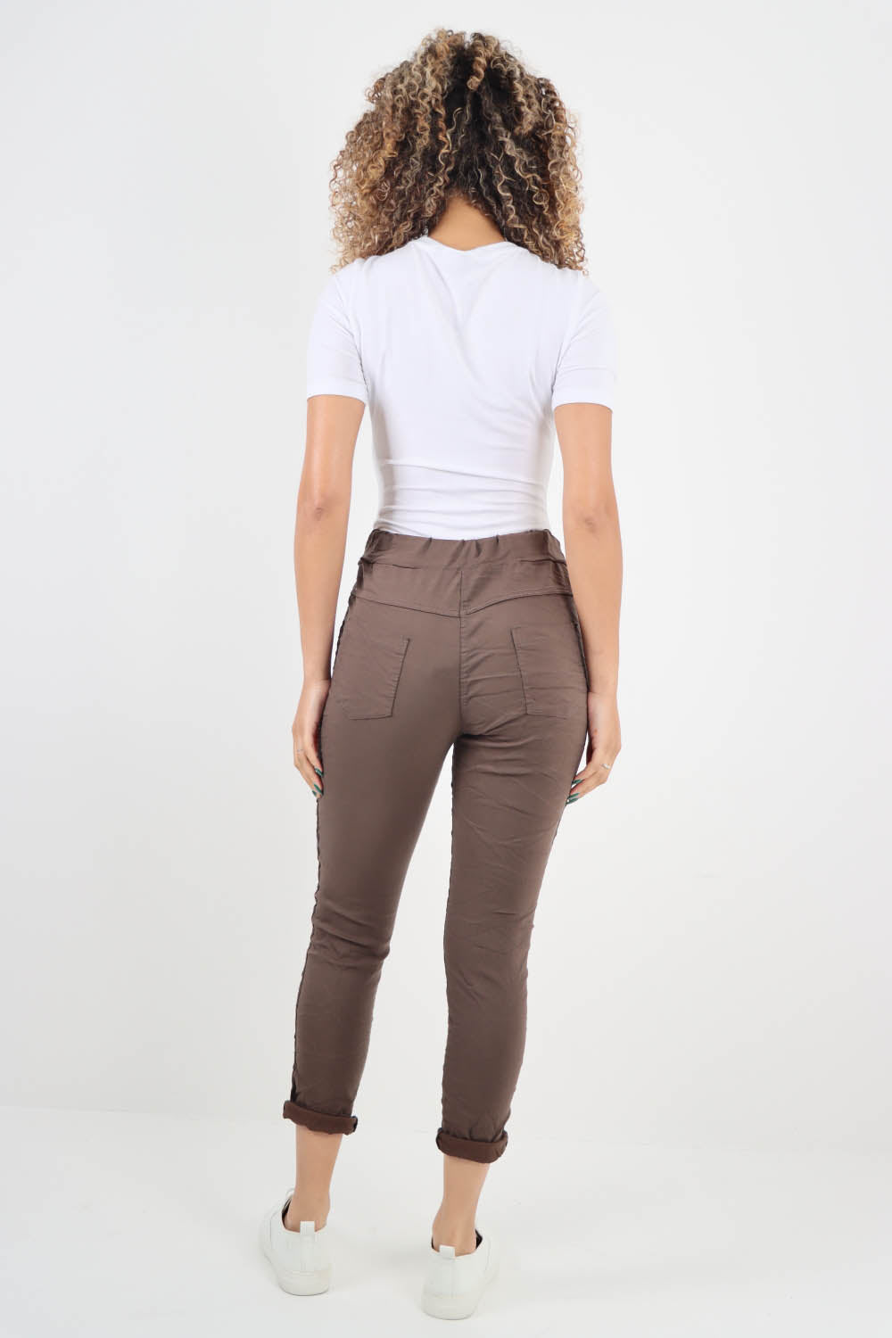 Side Diamante Drawstring Magic Pants
