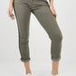Khaki-Side Diamante Drawstring Magic Pants