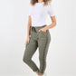 Side Diamante Drawstring Magic Pants