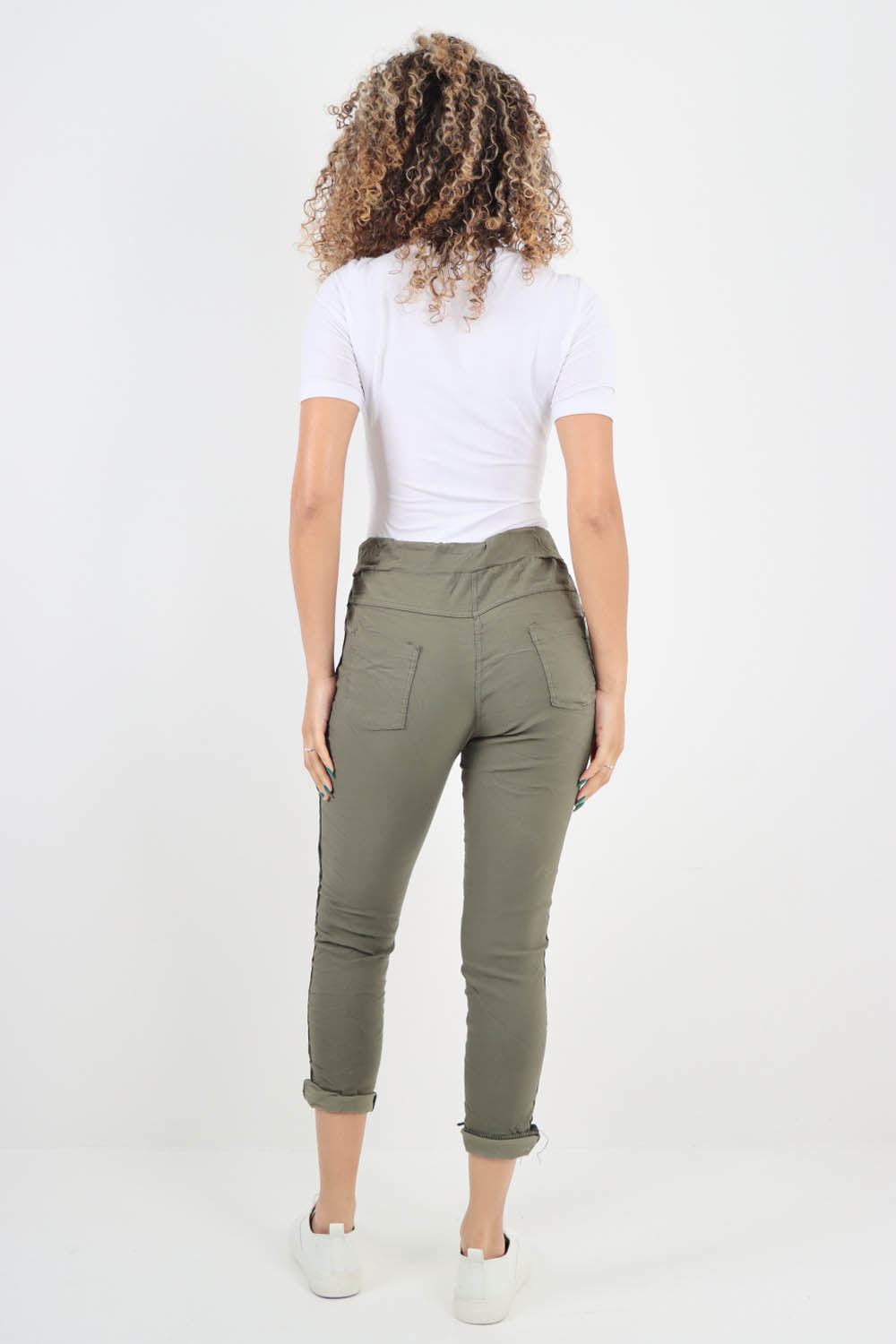 Side Diamante Drawstring Magic Pants
