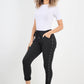 Side Diamante Drawstring Magic Pants