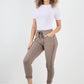 Side Diamante Drawstring Magic Pants