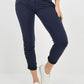 Navy Blue-Side Diamante Drawstring Magic Pants