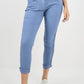 Sky Blue-Side Diamante Drawstring Magic Pants
