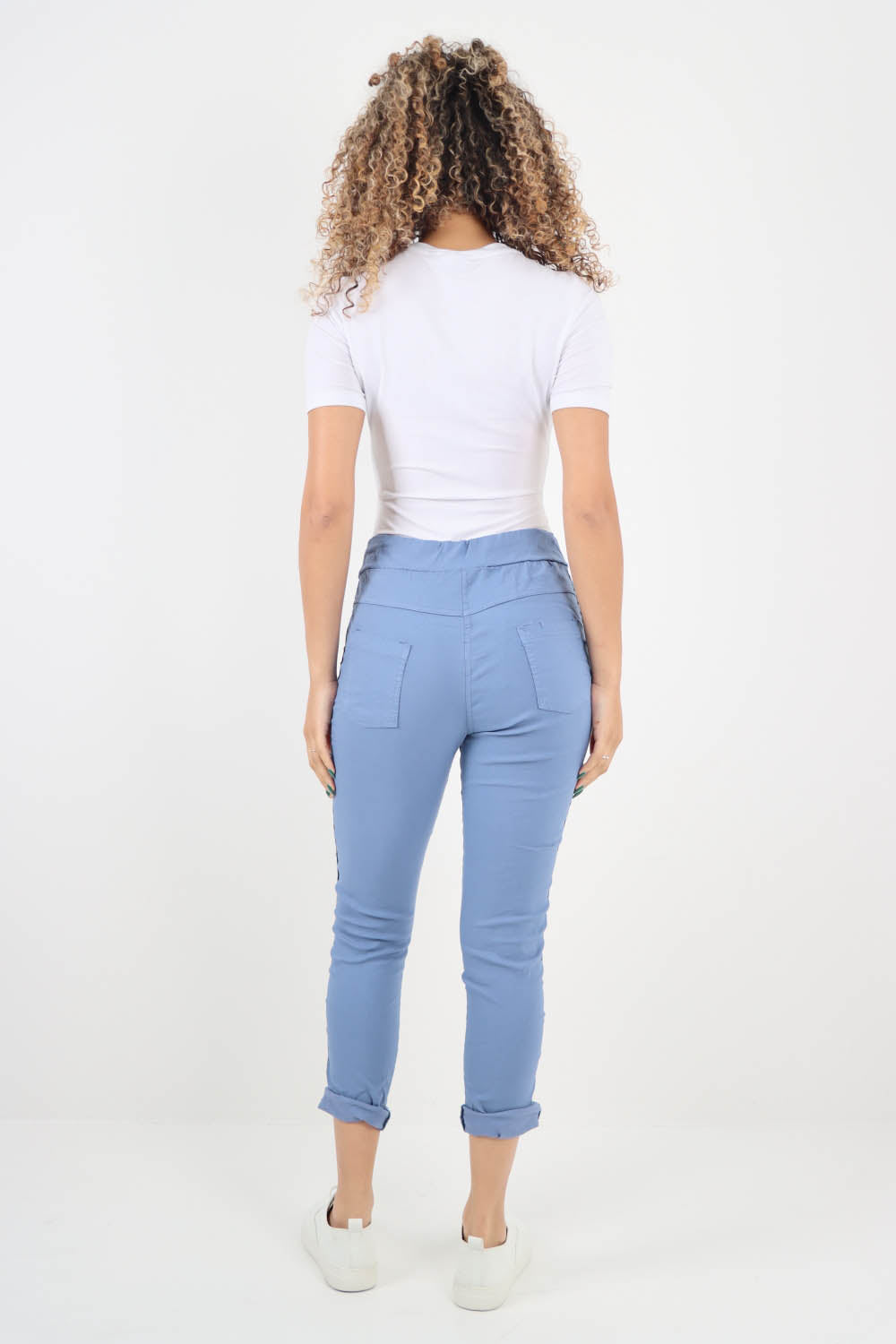 Side Diamante Drawstring Magic Pants