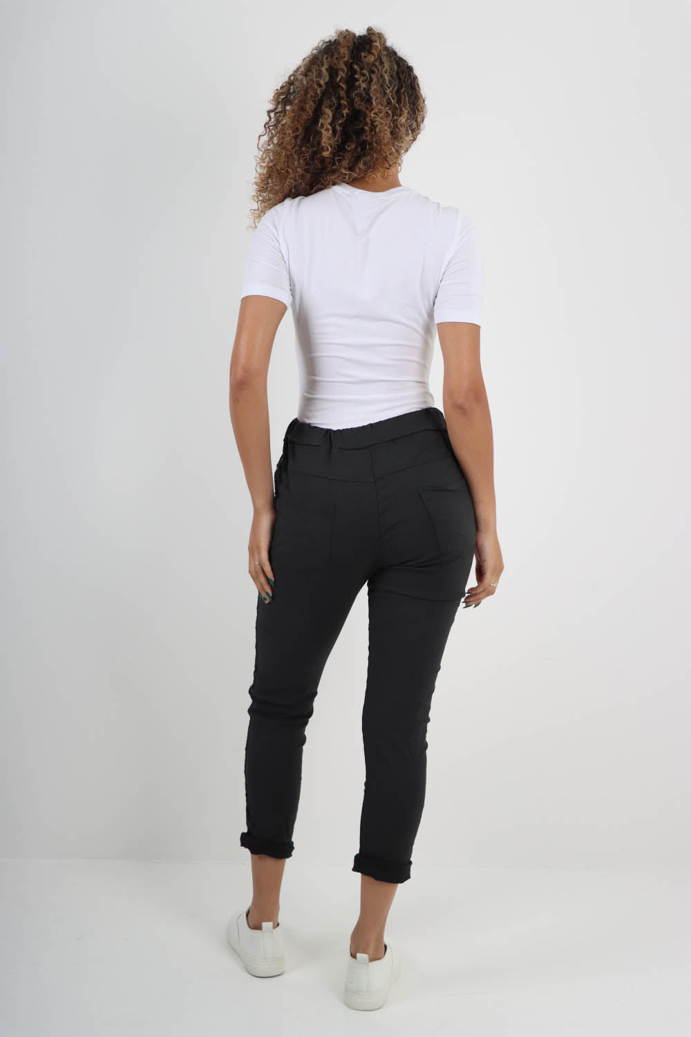 Side Diamante Drawstring Magic Pants