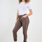 Side Glitter Ribbon Drawstring Magic Pants