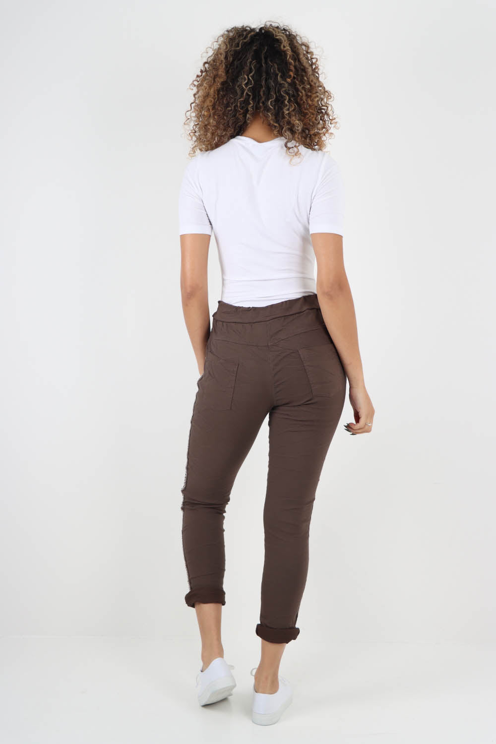 Side Glitter Ribbon Drawstring Magic Pants