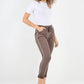 Side Glitter Ribbon Drawstring Magic Pants