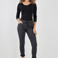 Side Glitter Ribbon Drawstring Magic Pants