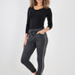 Side Glitter Ribbon Drawstring Magic Pants