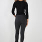 Side Glitter Ribbon Drawstring Magic Pants