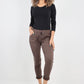 Side Glitter Ribbon Drawstring Magic Pants