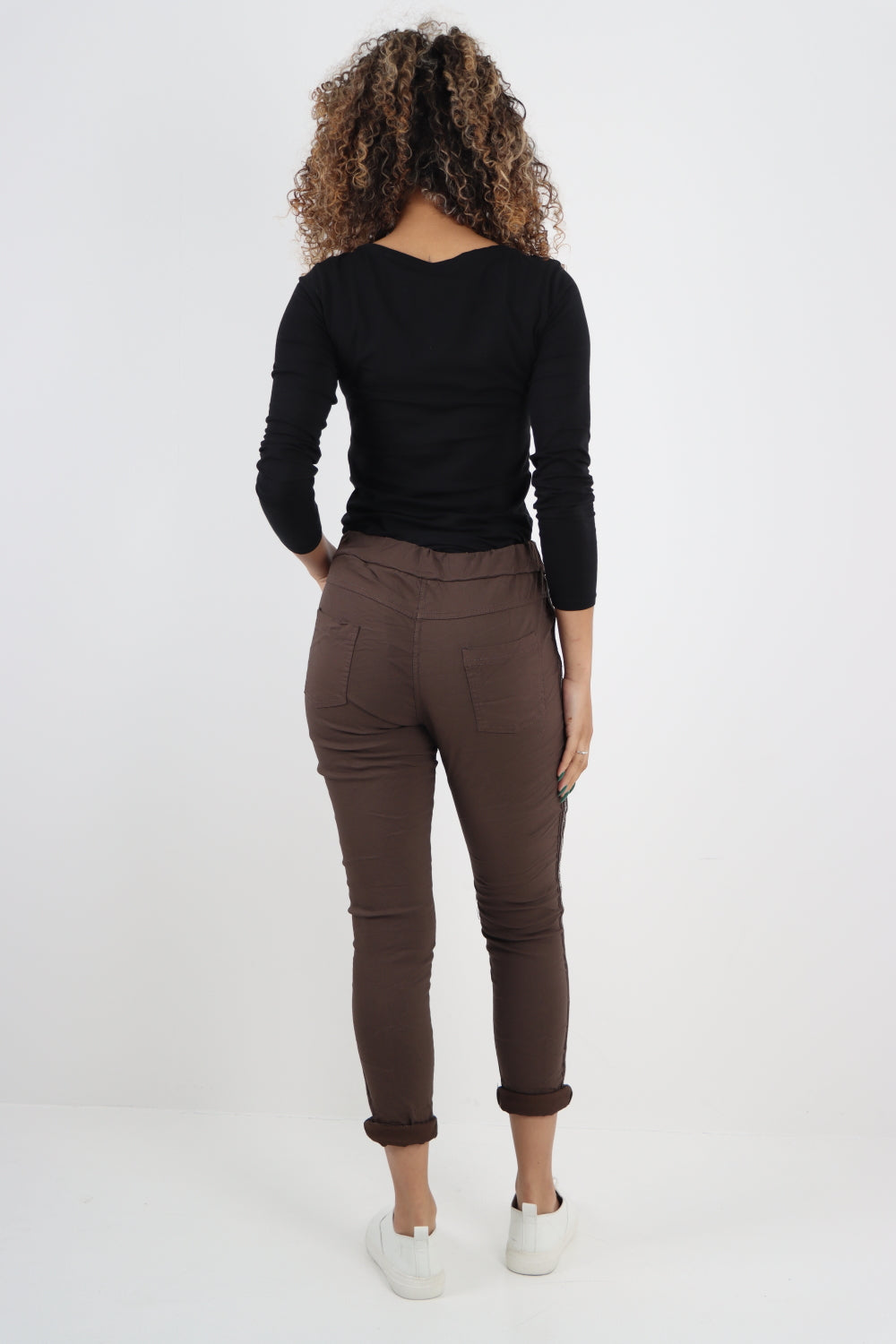 Side Glitter Ribbon Drawstring Magic Pants