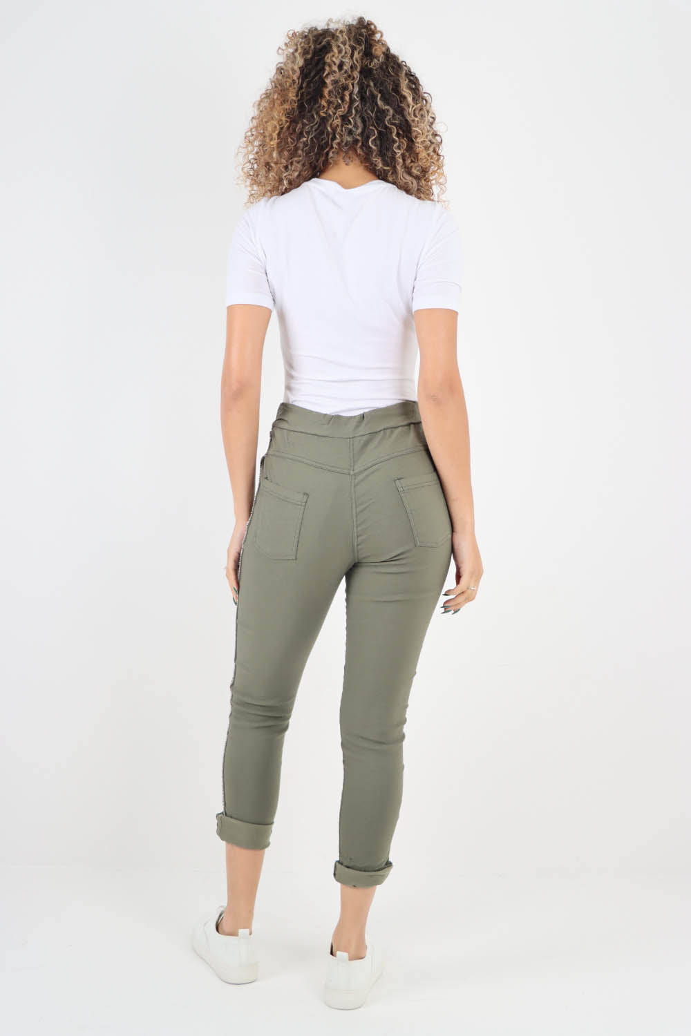 Side Glitter Ribbon Drawstring Magic Pants