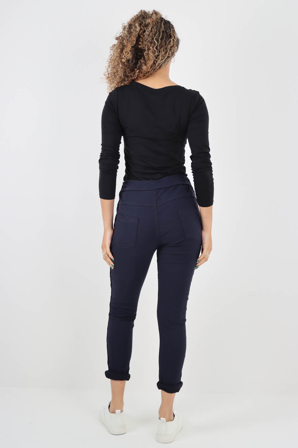 Side Glitter Ribbon Drawstring Magic Pants