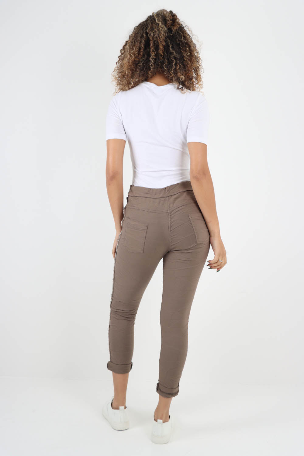 Side Glitter Ribbon Drawstring Magic Pants