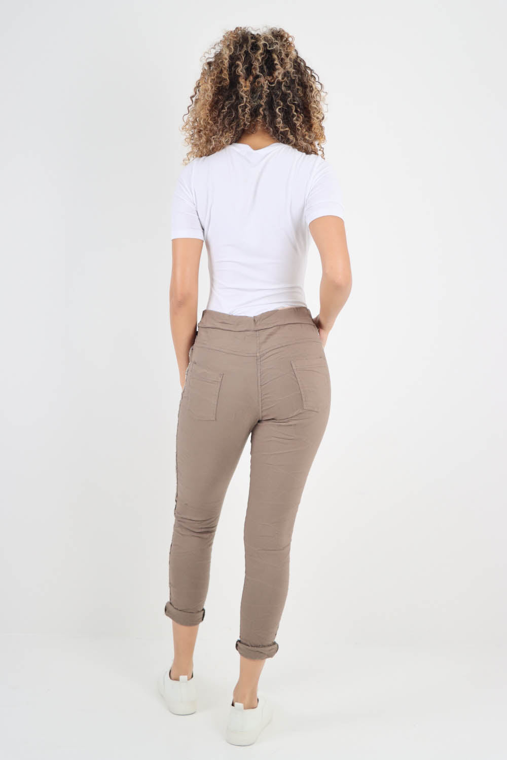 Side Glitter Ribbon Drawstring Magic Pants
