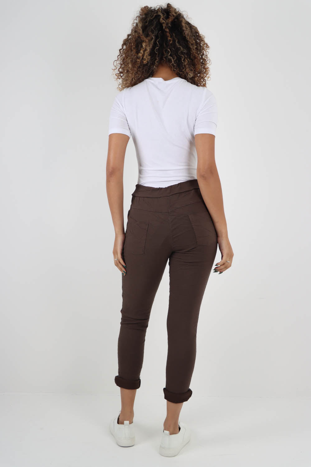 Side Glitter Ribbon Drawstring Magic Pants