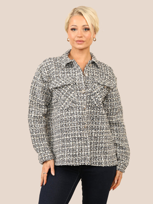 Textured Boucle Overshirt