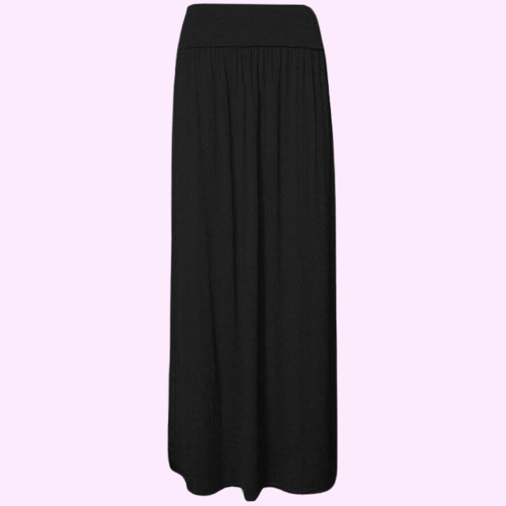 Pleated Fold Over Long Maxi