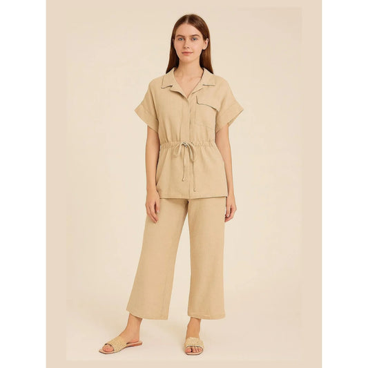Italian Ladies Short Sleeve Tie Waisted Co-ord Set