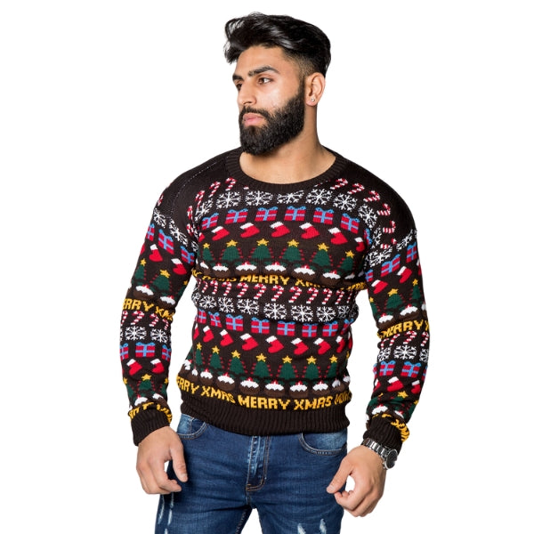 Black Christmas Decoration Knitted Jumper