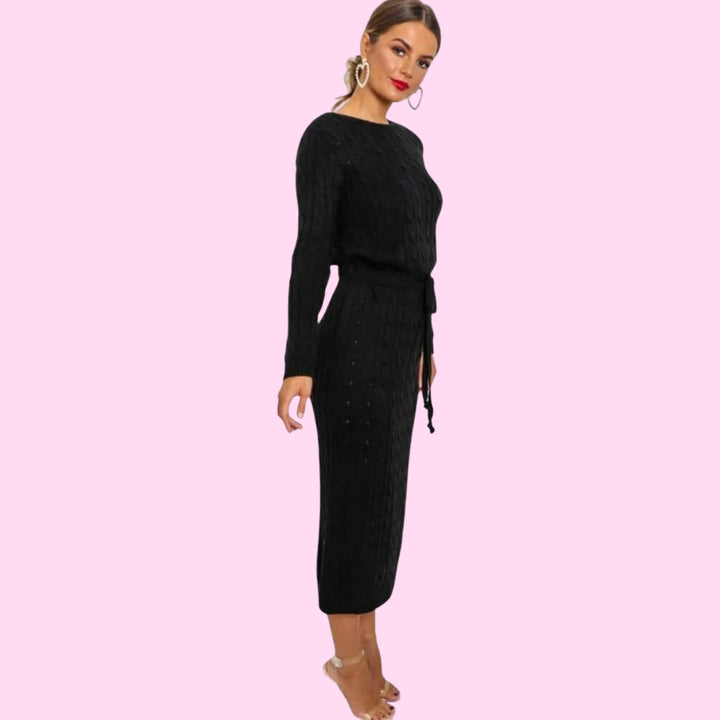 Knitted Tie Pope MIDI Dress