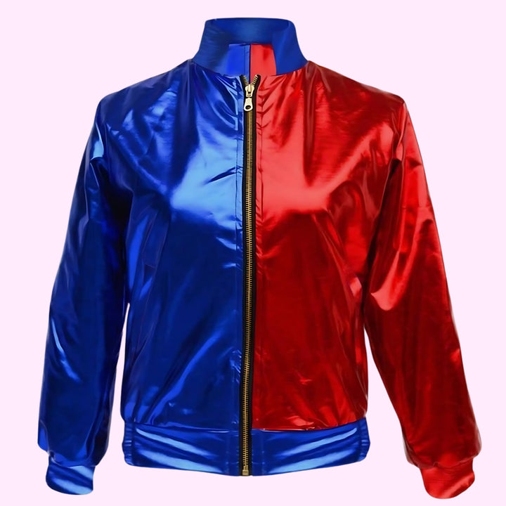 halloween Ladies Red Blue Bomber Jacket