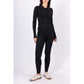 Ribbed knit set top button closure leggings
