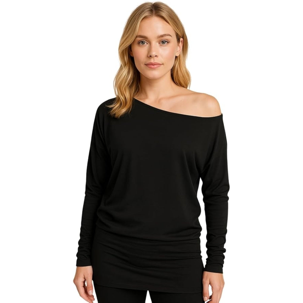 Off Shoulder Batwing Top Long Sleeve