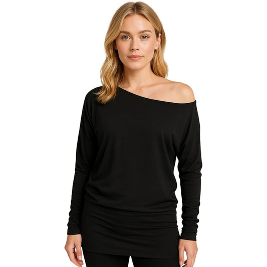 Off Shoulder Batwing Top Long Sleeve