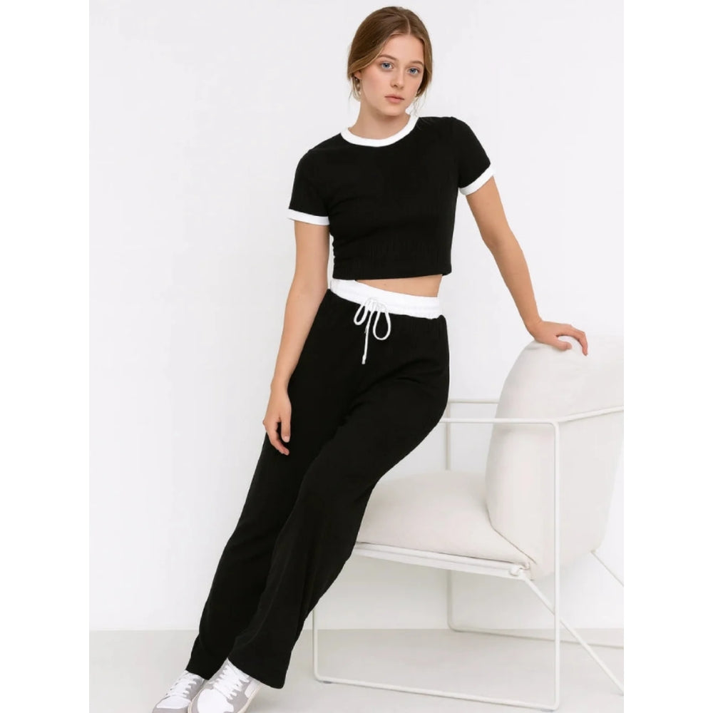 Contrast Trouser Set