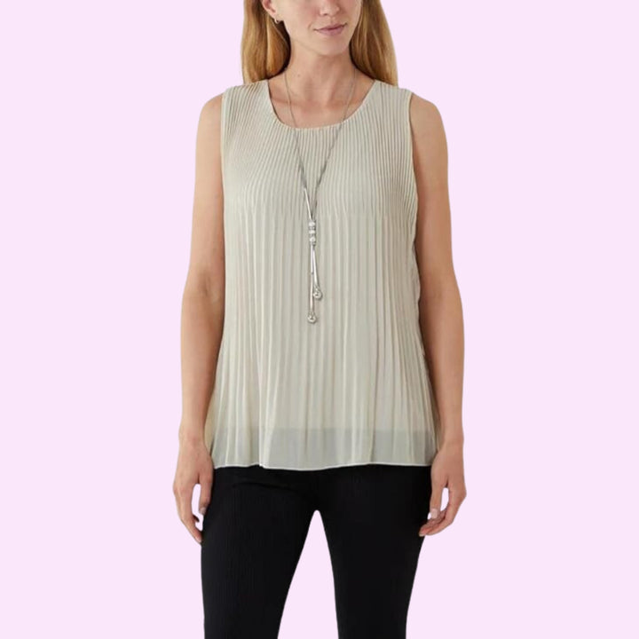 Pleated Necklace Top