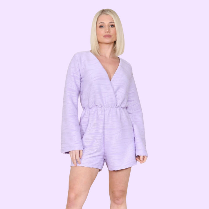 WAVE PLEATED PLAYSUIT