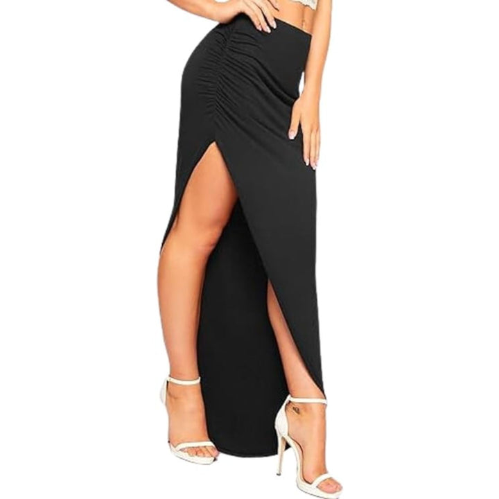 Side Split Slit Maxi Skirt