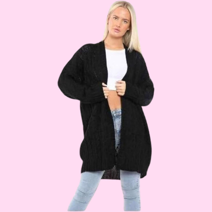 2 Pockets Open Style Slouchy Cardigan