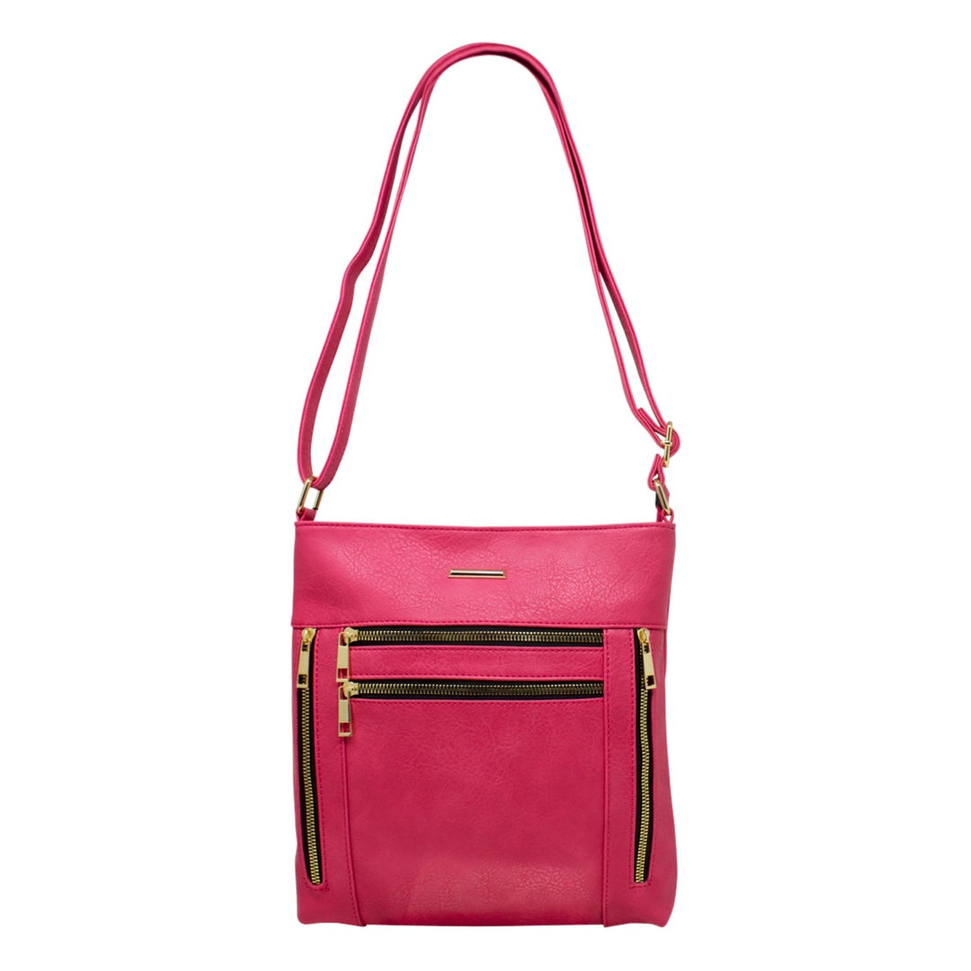 Four-Zipper Crossbody Bag