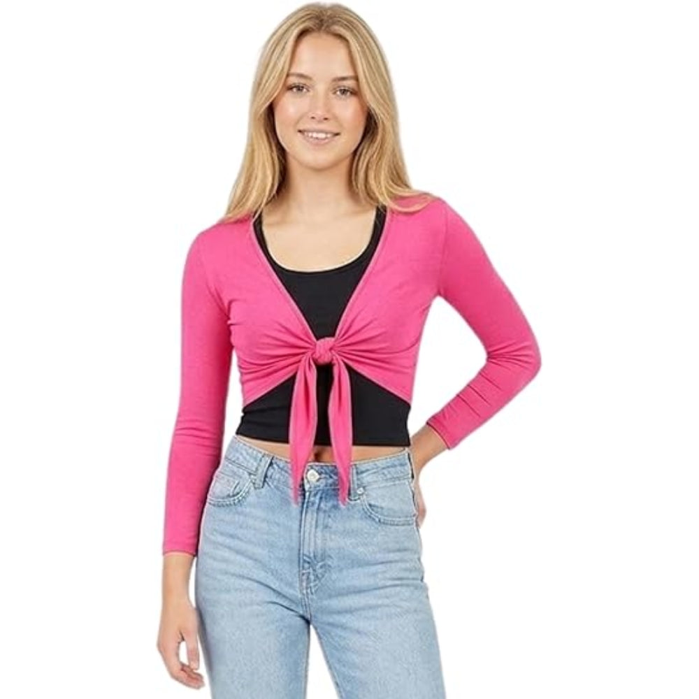 Women’s Tie Up Bolero Shrug Cropped Cardigan