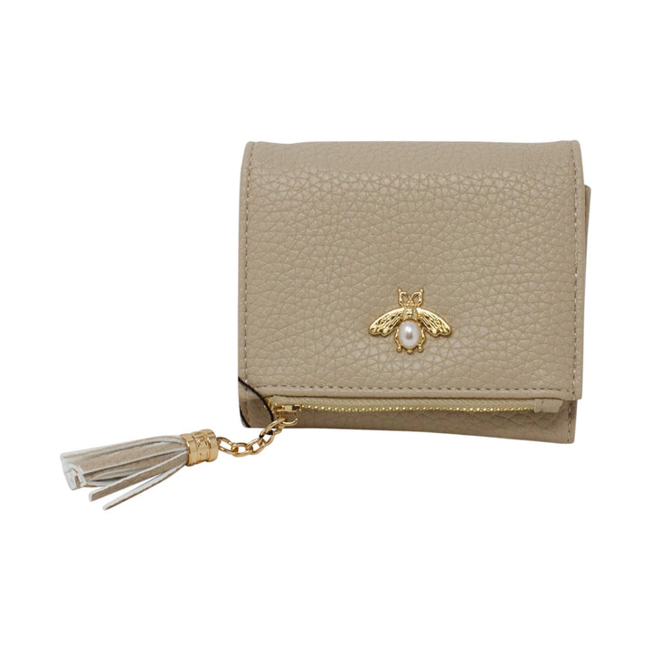 Tri-Fold Small Purse with Bee Decoration