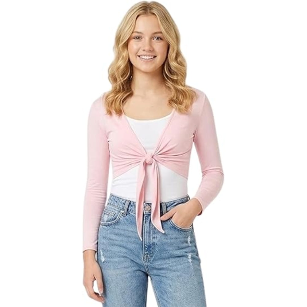 Women’s Tie Up Bolero Shrug Cropped Cardigan