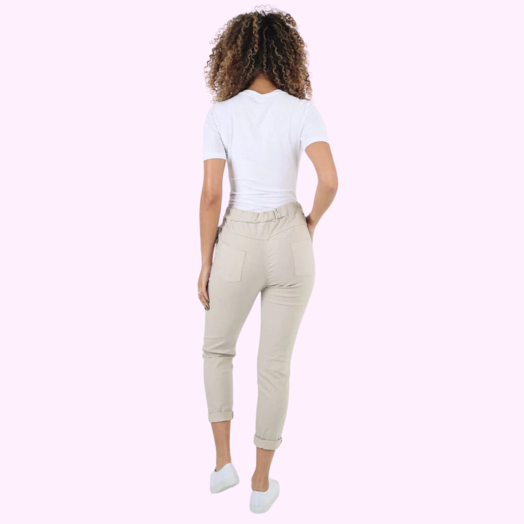 Plain Back Pockets Magic Pants