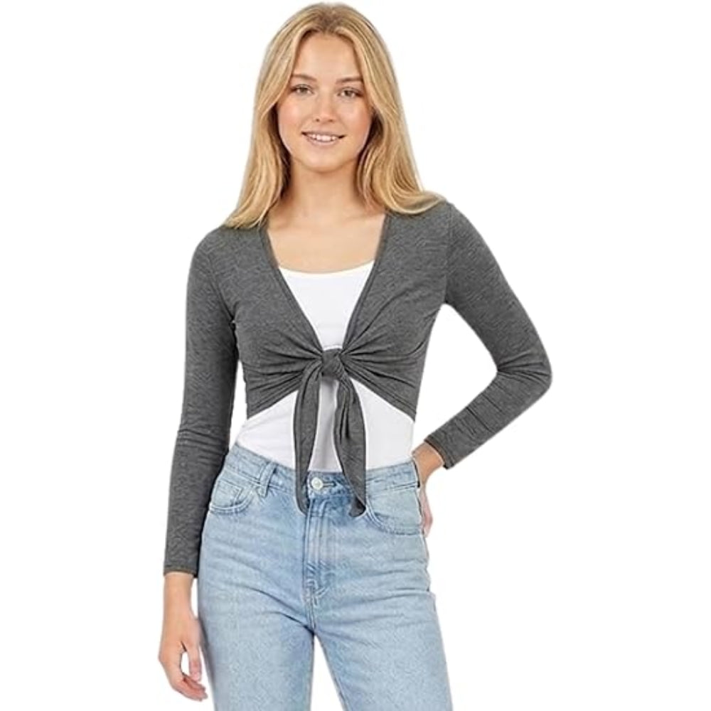 Women’s Tie Up Bolero Shrug Cropped Cardigan